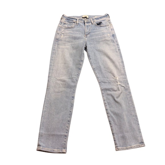 Citizens Of Humanity Denim - Citizens of Humanity Ella High Rise Straight Leg Jeans Light Wash 24 Distressed